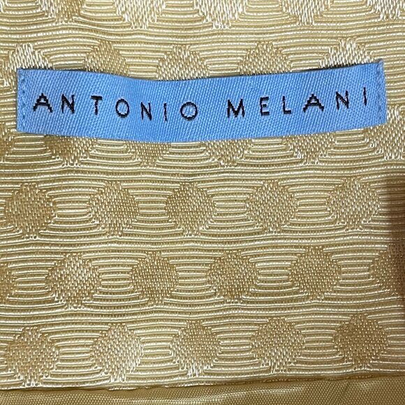 Antonio Melani Yellow Jacquard Polka Dot Pencil Skirt Size 8 - Picture 9 of 11